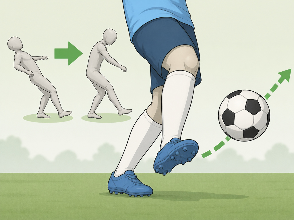 Correct football volley technique fixing common mistakes like leaning back.