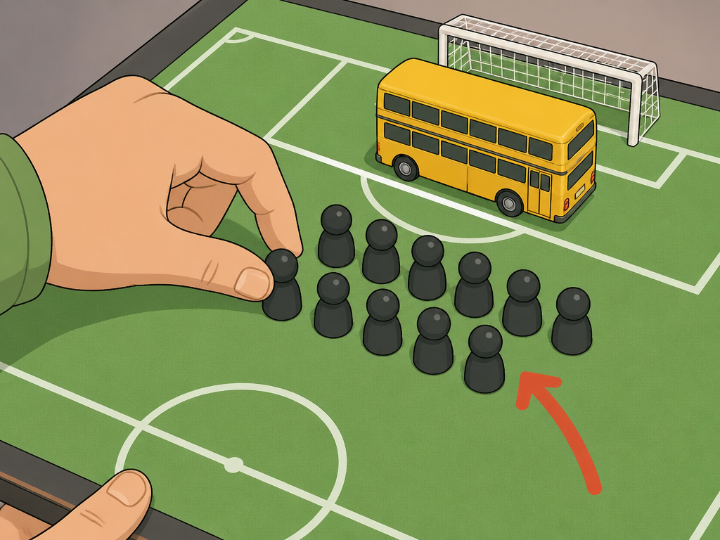 parking the bus football tactic with defensive player magnets