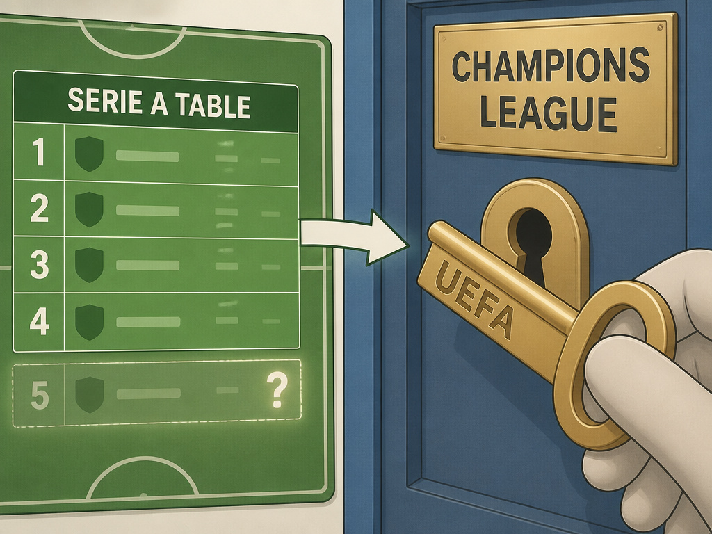 Diagram showing how Serie A league positions qualify teams for the UEFA Champions League.