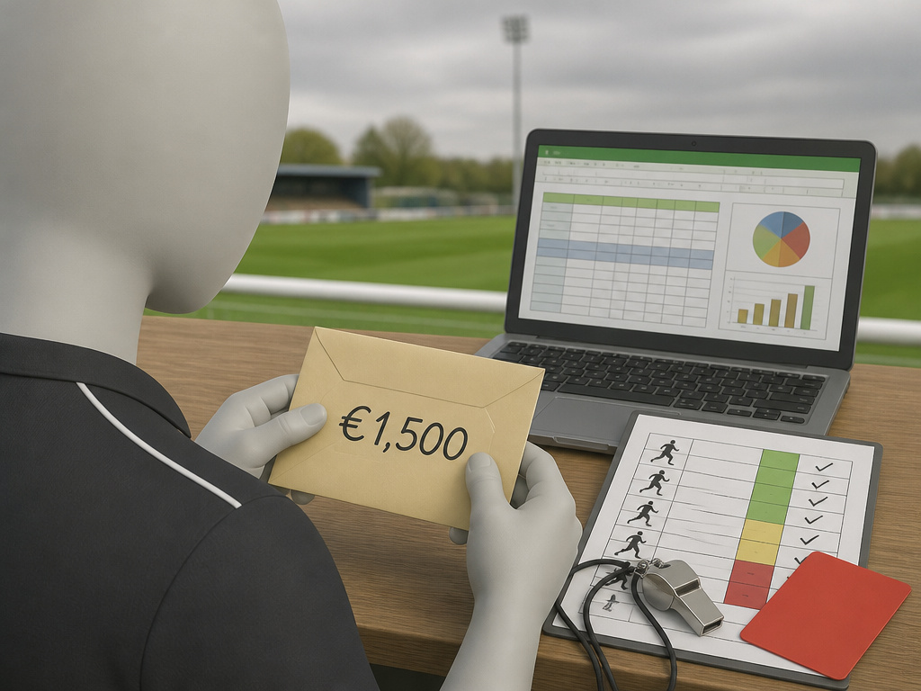 Semi-professional referee balancing match fees, a day job, and fitness test results.