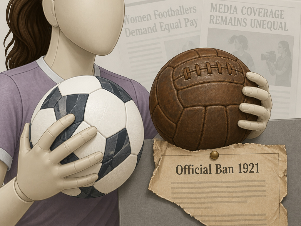 Historical bans and modern challenges in women's football history.