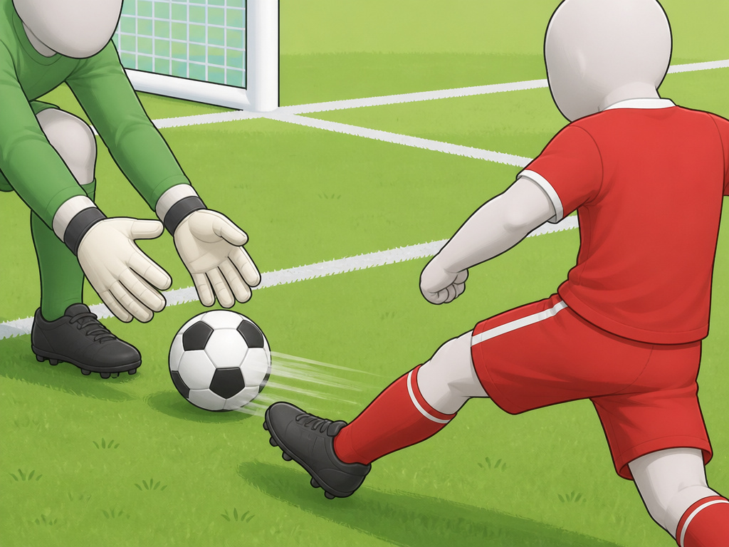 Quick goal kick intercepted by attacker still inside penalty area